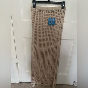 Brand new with tags VRG GRL crochet maxi skirt nude xs